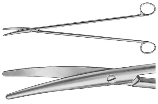 AE-BC625R, NELSON METZENBAUM 	DISSECTING SCISSORS 	CURVED 	350 mm, 14" 