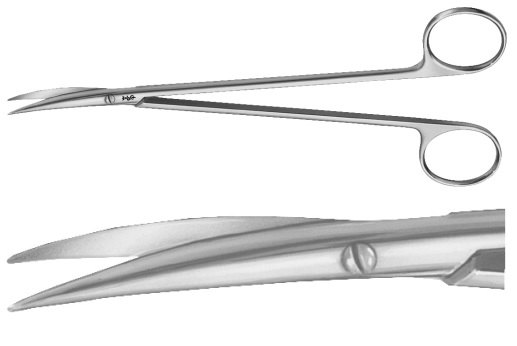 AE-BC629R, DE BAKEY 	ARTERIOTOMY-SCISSORS 	CURVED 	175 mm, 7" 