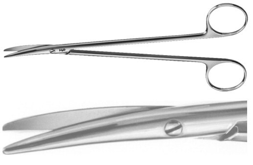 AE-BC630R, TOENNIS 	DISSECTING SCISSORS 	CURVED, VERY DELICATE 	175 mm, 7"