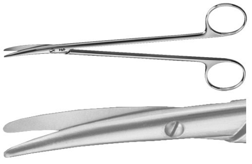 AE-BC631R, TOENNIS 	DISSECTING SCISSORS 	CURVED, DELICATE 	175 mm, 7" 