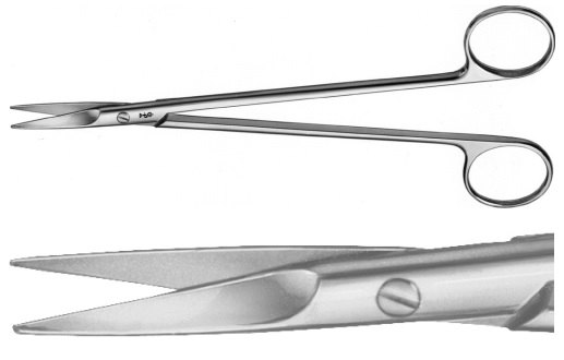 AE-BC633R, TOENNIS 	DISSECTING SCISSORS 	STRAIGHT, VERY DELICATE 	180 mm, 7"