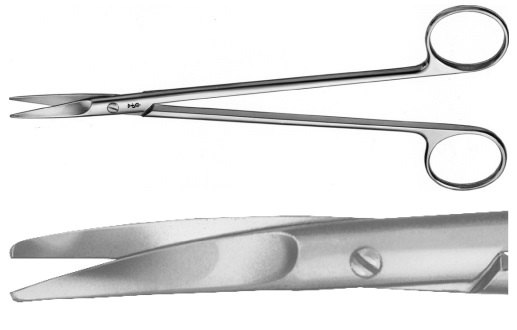 AE-BC635R, TOENNIS 	DISSECTING SCISSORS 	CURVED, DELICATE 	180 mm, 7" 