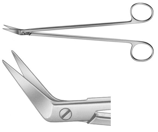 AE-BC649R, POTTS- DE MARTEL 	SCISSORS 	60 DEGREE ANGLE 	185 mm, 7 1/4"