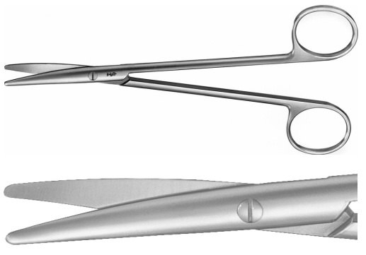 AE-BC683R, METZENBAUM 	DISSECTING SCISSORS 	CURVED 	160 mm, 6 1/4"
