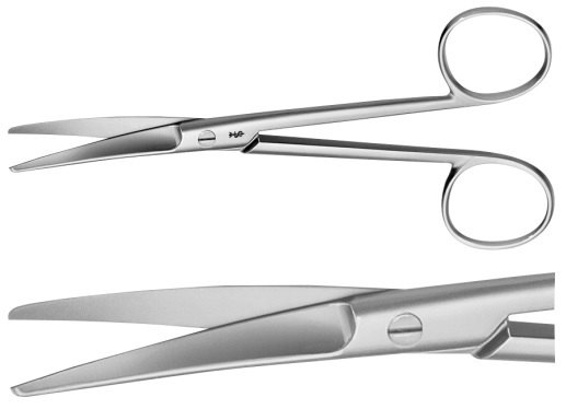 AE-BC704R, WERTHEIM 	DISSECTING SCISSORS 	CURVED 	230 mm, 9" 	
