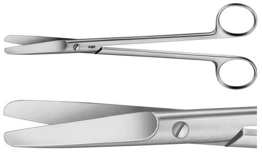 AE-BC721R, SIMS 	UTERINE SCISSORS 	STRAIGHT BLUNT / BLUNT 	200 mm, 8" 