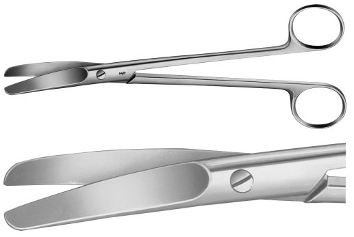 AE-BC741R, SIMS 	UTERINE SCISSORS 	CURVED BLUNT / BLUNT 	200 mm, 8" 