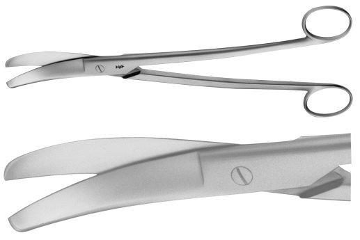 AE-BC760R, SIEBOLD 	UTERINE SCISSORS 	S-SHAPED 	245 mm, 9 3/4" 