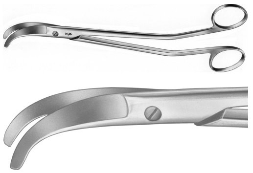 AE-BC761R, BOZEMANN 	UTERINE SCISSORS 	CURVED 	220 mm, 8 3/4" 