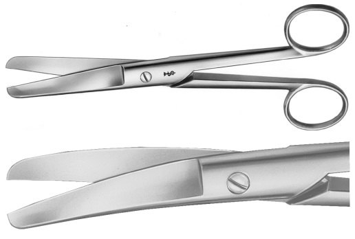 AE-BC776R, ABDOMINAL SCISSORS 	CURVED 	180 mm, 7" 