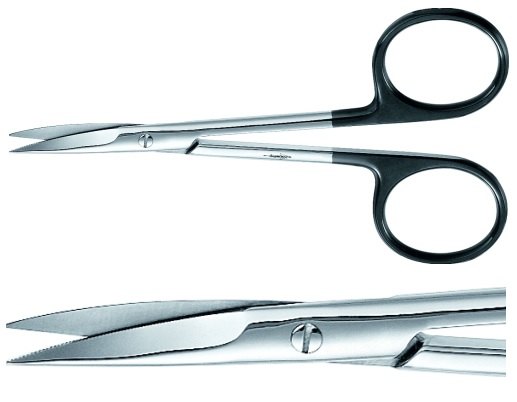 AE-BC901R, IRIS SUPERCUT SCISSORS 	CURVED, SHARP/SHARP 	110 mm, 4 3/8" 