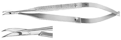 AE-FD013R, MICRO SCISSORS,SPRING TYPE CURVED 120 mm, 4 3/4" 