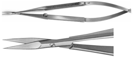 Spring Stitch Micro Scissors 5.5 Straight, Fenestrated Flat Handle –  A2ZSCILAB