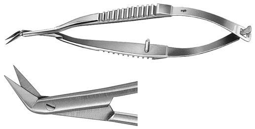 AE-FM432R, MICRO SCISSORS 	ANGLED 45°, ULTRA DELICATE BLADE 	165 mm, 6 1/2" 