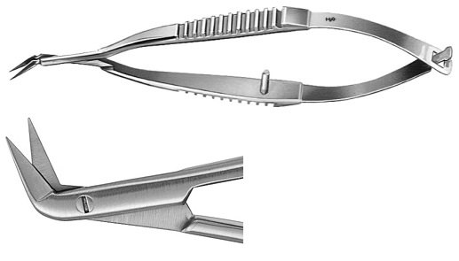 AE-FM433R, MICRO SCISSORS 	ANGLED 60°, ULTRA DELICATE BLADE 	165 mm, 6 1/2" 