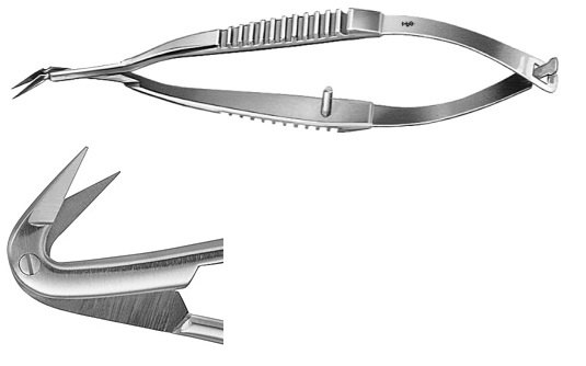 AE-FM435R, MICRO SCISSORS 	ANGLED 125°, ULTRA DELICATE BLADE 	165 mm, 6 1/2" 