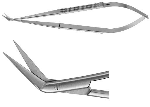 Micro Spring Handle Vein Trimming Scissors, 5” (12cm), STR Tips