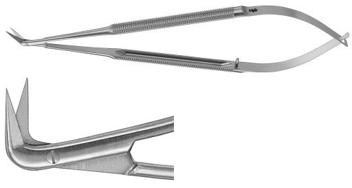 AE-FM507R, MICRO SCISSORS 	ANGLED 90°, ULTRA DELICATE BLADE 	165 mm, 6 1/2"