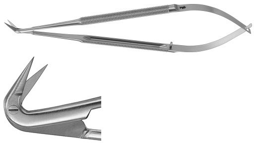 AE-FM508R, MICRO SCISSORS 	ANGLED 125°, ULTRA DELICATE BLADE 	165 mm, 6 1/2"