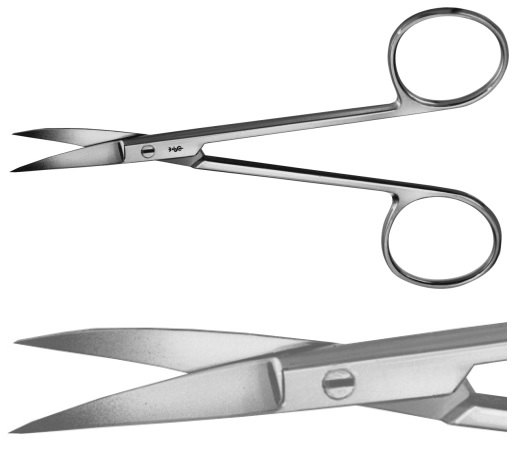 AE-OK365R, COTTLE-MASING 	NASAL SCISSORS 	CURVED, SHARP / SHARP 	105 mm, 4 1/8"