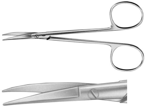 AE-OK374R, COTTLE 	NASAL SCISSORS 	BULLDOG SCISSORS, BLUNT / BLUNT 	115 mm, 4 1/2" 
