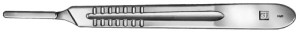 AE-BB084R, SCALPEL HANDLE FITTING NO. 4 FOR BLADES 18-36 135 mm, 5 1/4"