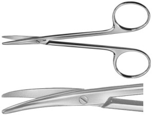 AE-BC165R, DISSECTING SCISSORS AND STRABISMUS SCISSORS ,CURVED 115 mm, 4 1/2"