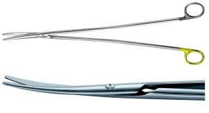 AE-BC298W, DUROTIP LIGATURE SCISSORS W-CUT, CURVED 350 mm, 14"