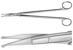 AE-BC645R, STRULLY, SCISSORS, CURVED, PROBE POINTED, 220 mm, 8 3/4"
