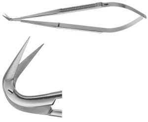 AE-FM474R, MICRO SCISSORS FINE, ANGLED 125° 165 mm, 6 1/2"