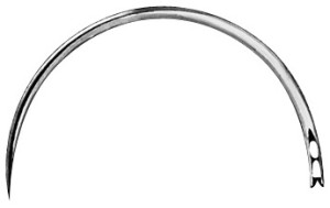 AE-BL208N, NEEDLE FIG. 8, CUTTING TO THE INNER SIDE, 1,00 x 46 MM, PAK = PACKAGE OF 12 PIECES