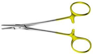 AE-BM009R, MASING DUROGRIP NEEDLEHOLDER ONE RING ANGLED, RECOMMENDED FOR SUTURE MATERIAL 4/0 - 6/0 130 mm, 5 1/8"