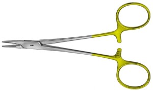 AE-BM012R, HALSEY DUROGRIP NEEDLEHOLDER RECOMMENDED FOR SUTURE MATERIAL 4/0 - 6/0 130 mm, 5 1/8"