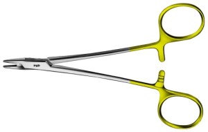 AE-BM015R, BAUMGARTNER DUROGRIP NEEDLEHOLDER RECOMMENDED FOR SUTURE MATERIAL UP TO 3/0 145 mm, 5 3/4"