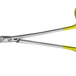 AE-BM128R, HEGAR-OLSEN MODIF. LANGE DUROGRIP NEEDLEHOLDER with scissors 145 mm, 5 3/4"