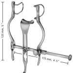 AE-BV602R, BALFOUR- BABY ABDOMINAL RETRACTOR LATERAL BLADES: 27 MM DEEP, CENTER BLADE: 21 x 24 MM 125 mm x 115 mm, 5" x 4 1/2"