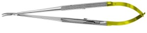 AE-FM223R, DIADUST MICRO NEEDLE HOLDER ROUND HANDLE, WITH CATCH, CURVED, RECOMMENDED FOR SUTURE MATERIAL 4/0 AND SMALLER 230 mm, 9"