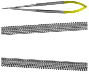 AE-FM531R, DIADUST MICRO NEEDLE HOLDER ROUND HANDLE, WITHOUT CATCH, RECOMMENDED FOR SUTURE MATERIAL 5/0 AND SMALLER 210 mm, 8 1/4"