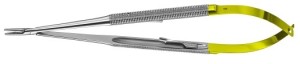 AE-FM566R, DIADUST MICRO NEEDLE HOLDER ROUND HANDLE, WITH CATCH, RECOMMENDED FOR SUTURE MATERIAL 5/0 AND SMALLER 210 mm, 8 1/4"