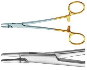 AE-MB606R, DUROGRIP FRENCH EYE NEEDLE HOLDER JAW SERR 160 mm, 6 1/4"