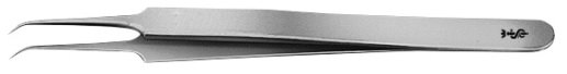 AE-BD329R, MICRO FORCEPS 	JEWELER TYPE, 0,3 MM, ANGLED 	110 mm, 4 3/8" 