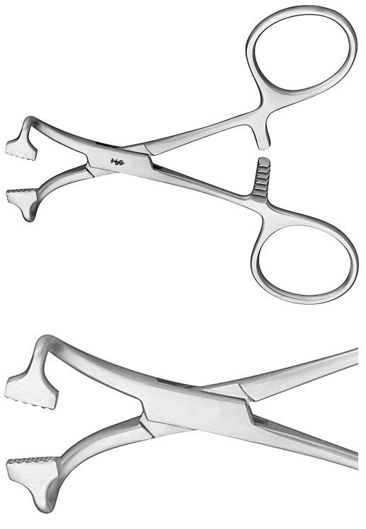 AE-BF458R, THOMAS 	TOWEL FORCEPS 	NON PERFORATING 	100 mm, 4" 