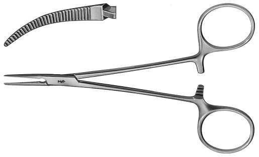 AE-BH111R, HALSTED-MOSQUITO ARTERY FORCEPS CURVED 125 mm, 5"