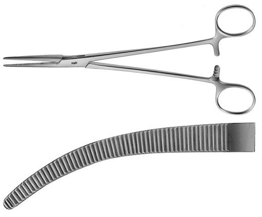 AE-BH207R, HEISS ARTERY FORCEPS SLIGHTLY CURVED 200 mm, 8"