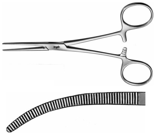 AE-BH413R, PEAN 	ARTERY FORCEPS 	CURVED, SLENDER 	130 mm, 5 1/8" 