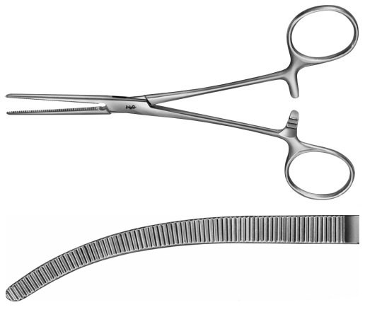 AE-BH457R, ROCHESTER-PEAN 	HAEMOSTATIC FORCEPS 	CURVED 	350 mm, 14" 