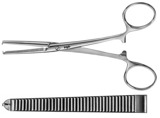 AE-BH610R, KOCHER 	ARTERY FORCEPS 	STRONG PATTERN, 1X2 TEETH, STRAIGHT 	145 mm, 5 3/4" 