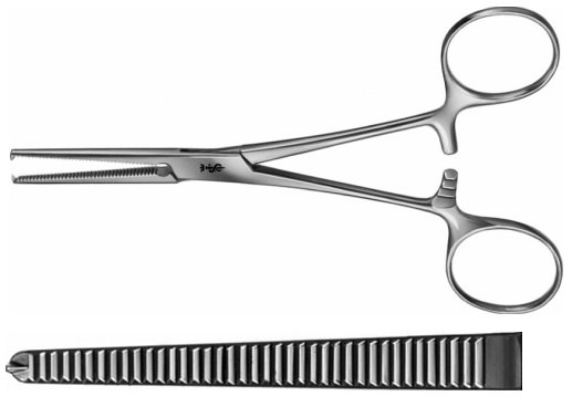 AE-BH618R, ROCHESTER- OCHSNER 	ARTERY FORCEPS 	1X2 TEETH, STRAIGHT 	140 mm, 5 1/2"
