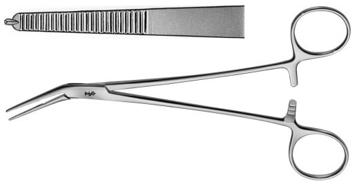 AE-BH808R, FICKLING 	ARTERY FORCEPS 	1X2 TEETH, ANGLED SIDEWAYS 	180 mm, 7" 
