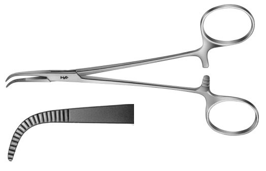 AE-BJ013R, BABY- ADSON DISSECTING FORCEPS 	CURVED 	140 mm, 5 1/2"